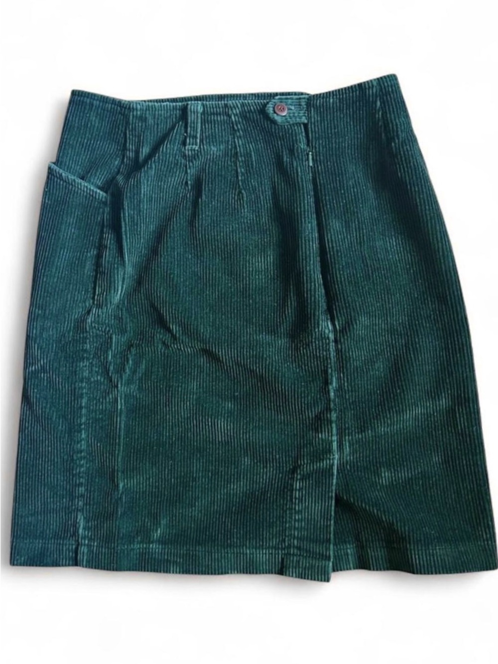 Green Eddie Bauer corduroy mini skirt with pockets